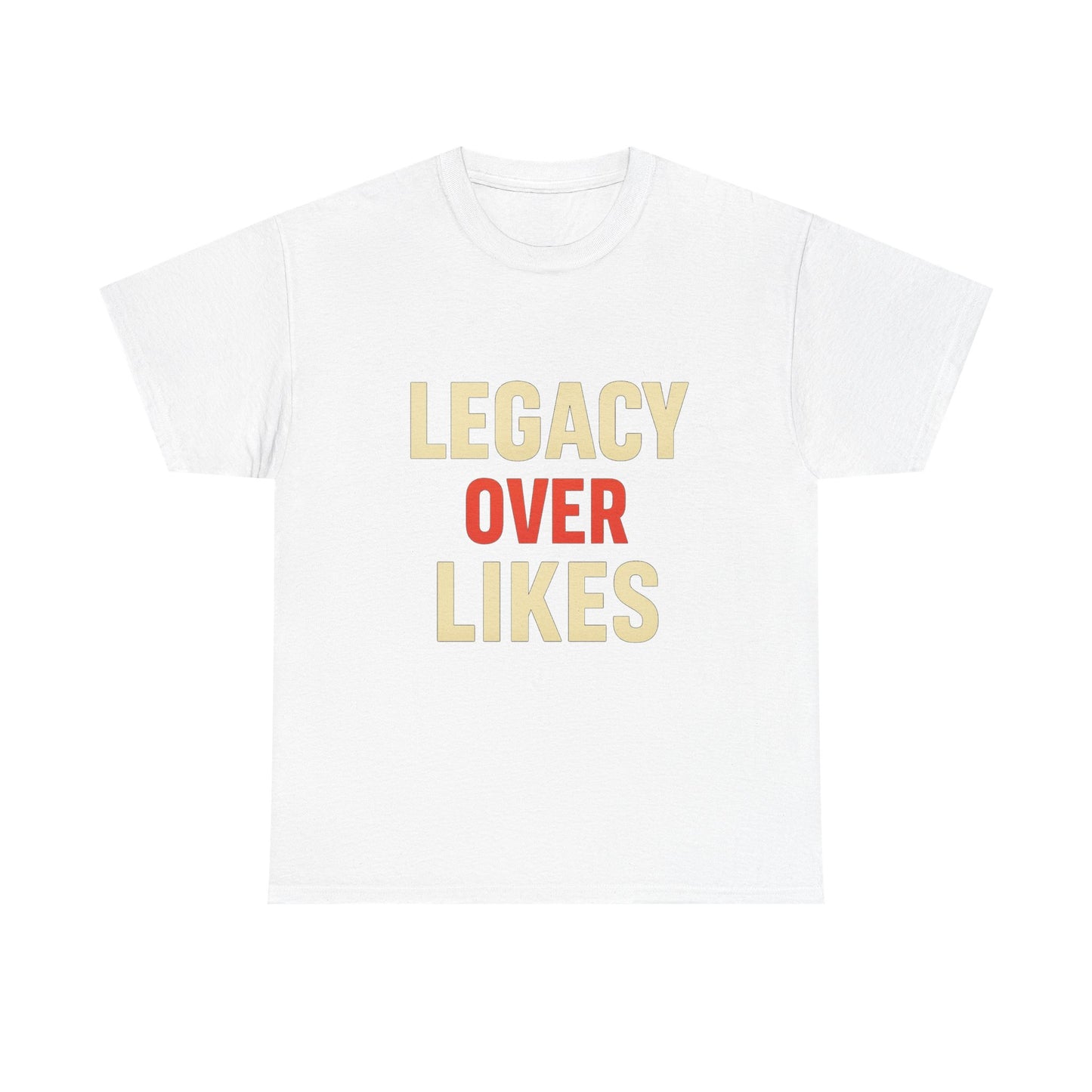 Legacy Over Likes Heavy Cotton T-Shirt, Purpose Over Popularity Motivational Tee, Classic Fit Gym Shirt