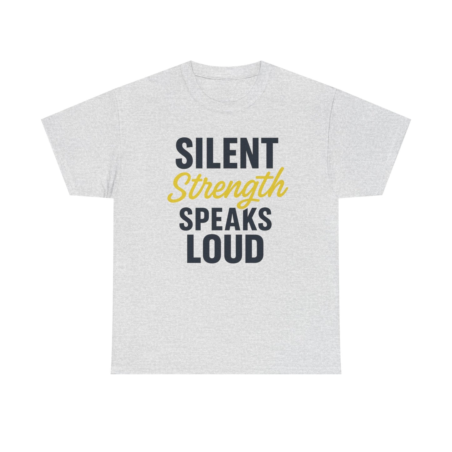 Stoic Motivational Tee, Silent Strength Heavy Cotton T-Shirt