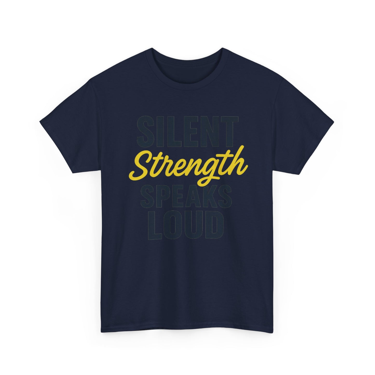 Stoic Motivational Tee, Silent Strength Heavy Cotton T-Shirt