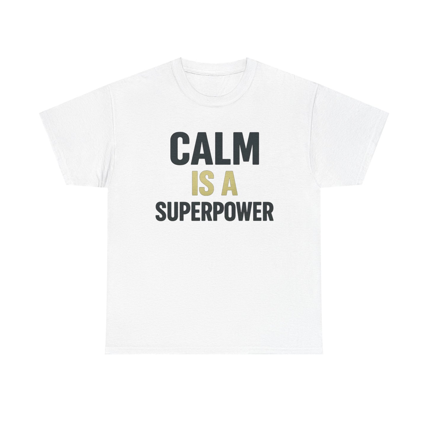 Calm Is a Superpower Heavy Cotton T-Shirt, Stoic Mindset Tee, Mental Strength Motivational Shirt, Gift for Focused Leaders