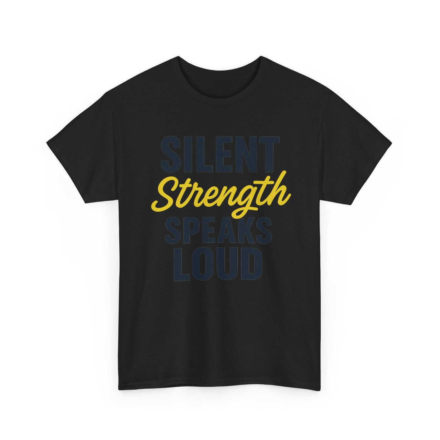 Stoic Motivational Tee, Silent Strength Heavy Cotton T-Shirt
