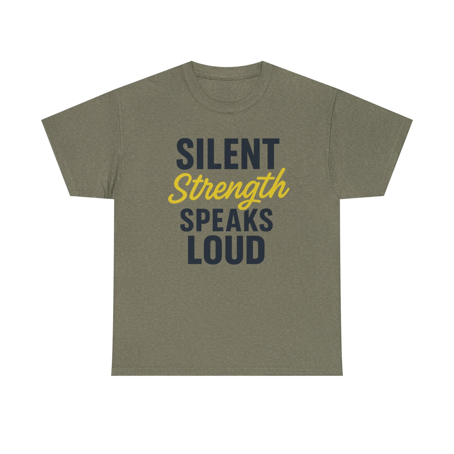 Stoic Motivational Tee, Silent Strength Heavy Cotton T-Shirt