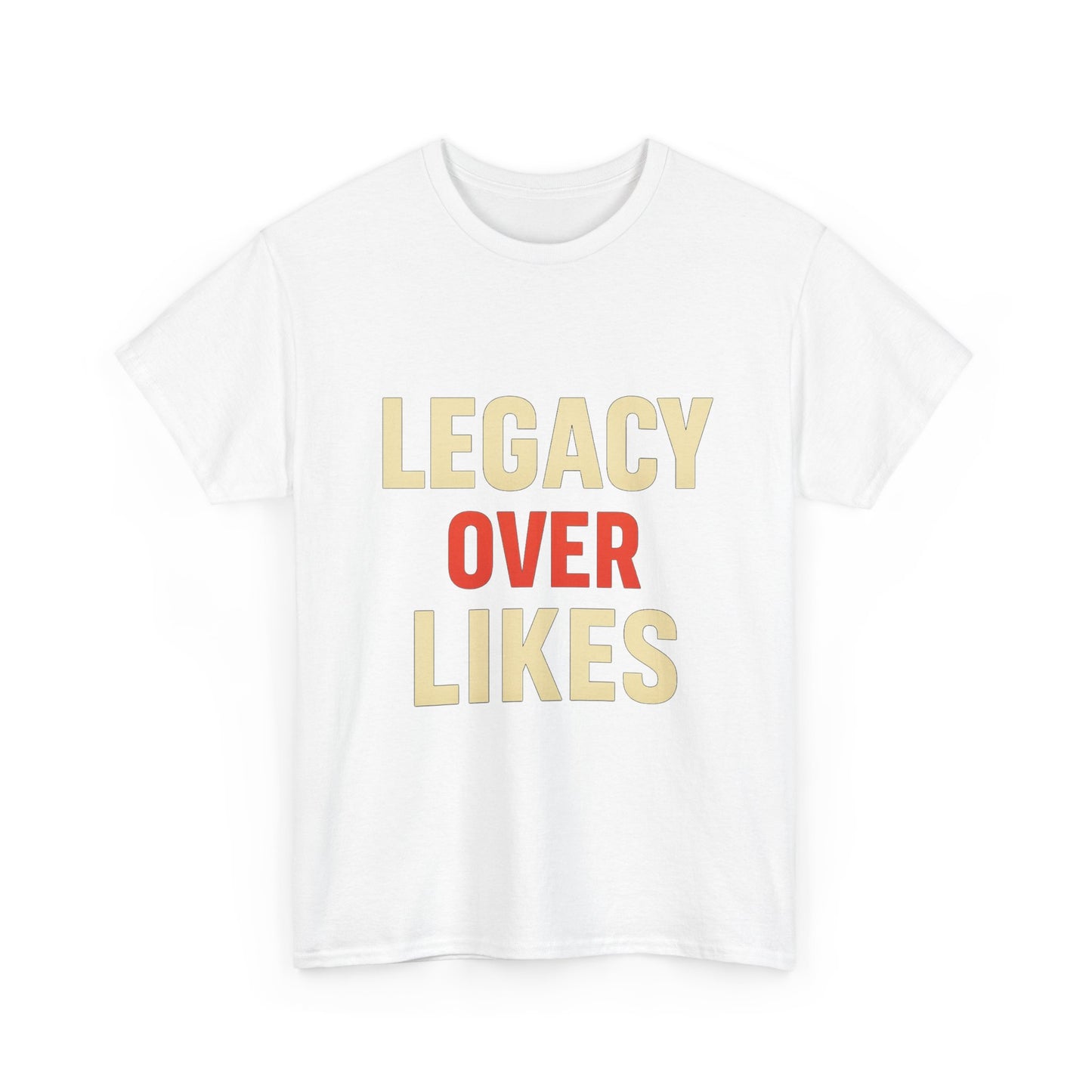 Legacy Over Likes Heavy Cotton T-Shirt, Purpose Over Popularity Motivational Tee, Classic Fit Gym Shirt