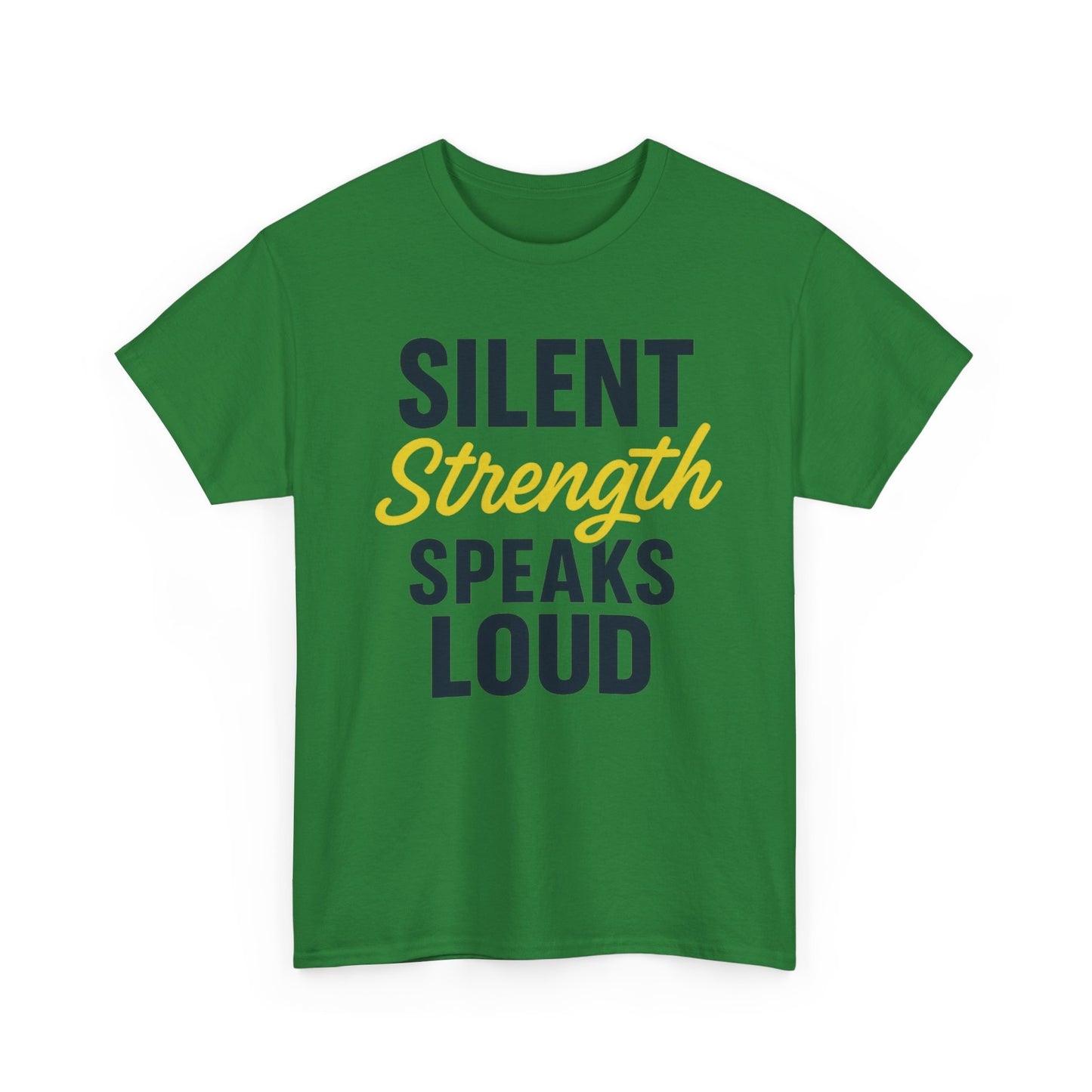 Stoic Motivational Tee, Silent Strength Heavy Cotton T-Shirt