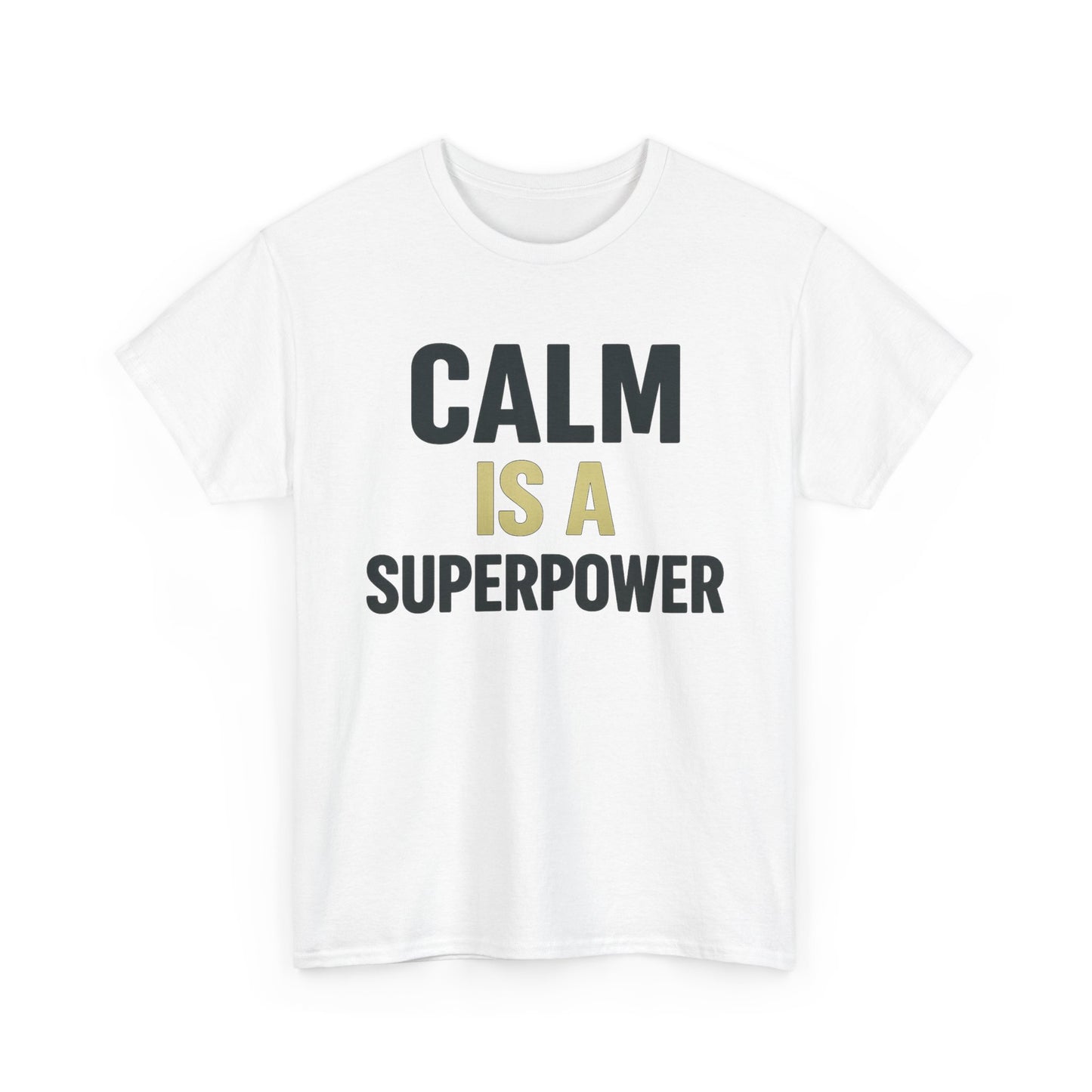 Calm Is a Superpower Heavy Cotton T-Shirt, Stoic Mindset Tee, Mental Strength Motivational Shirt, Gift for Focused Leaders