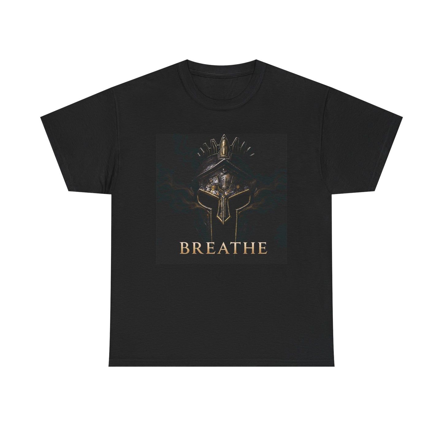 Breathe Warrior Helmet T-Shirt – Stoic Gladiator-Inspired Graphic Tee – Mindfulness & Strength Design
