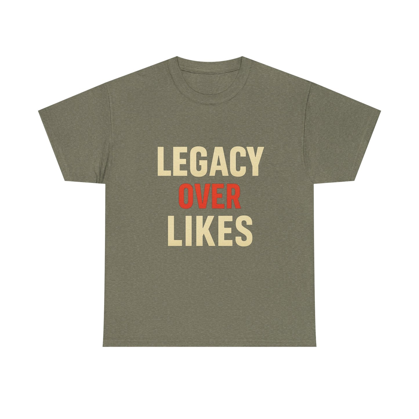 Legacy Over Likes Heavy Cotton T-Shirt, Purpose Over Popularity Motivational Tee, Classic Fit Gym Shirt