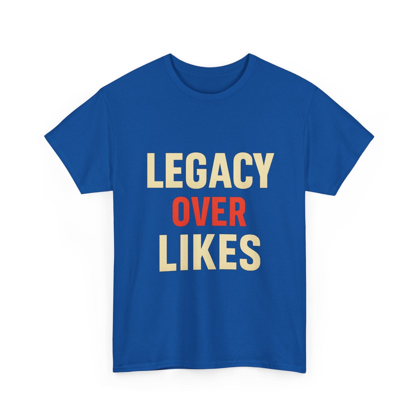 Legacy Over Likes Heavy Cotton T-Shirt, Purpose Over Popularity Motivational Tee, Classic Fit Gym Shirt