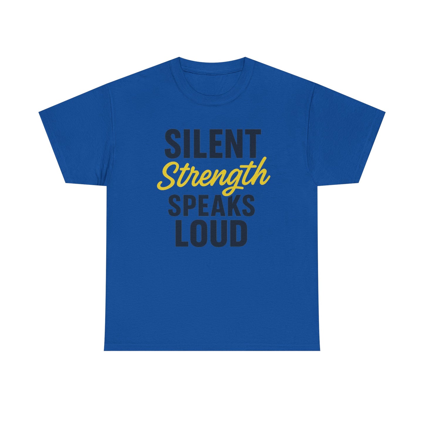 Stoic Motivational Tee, Silent Strength Heavy Cotton T-Shirt