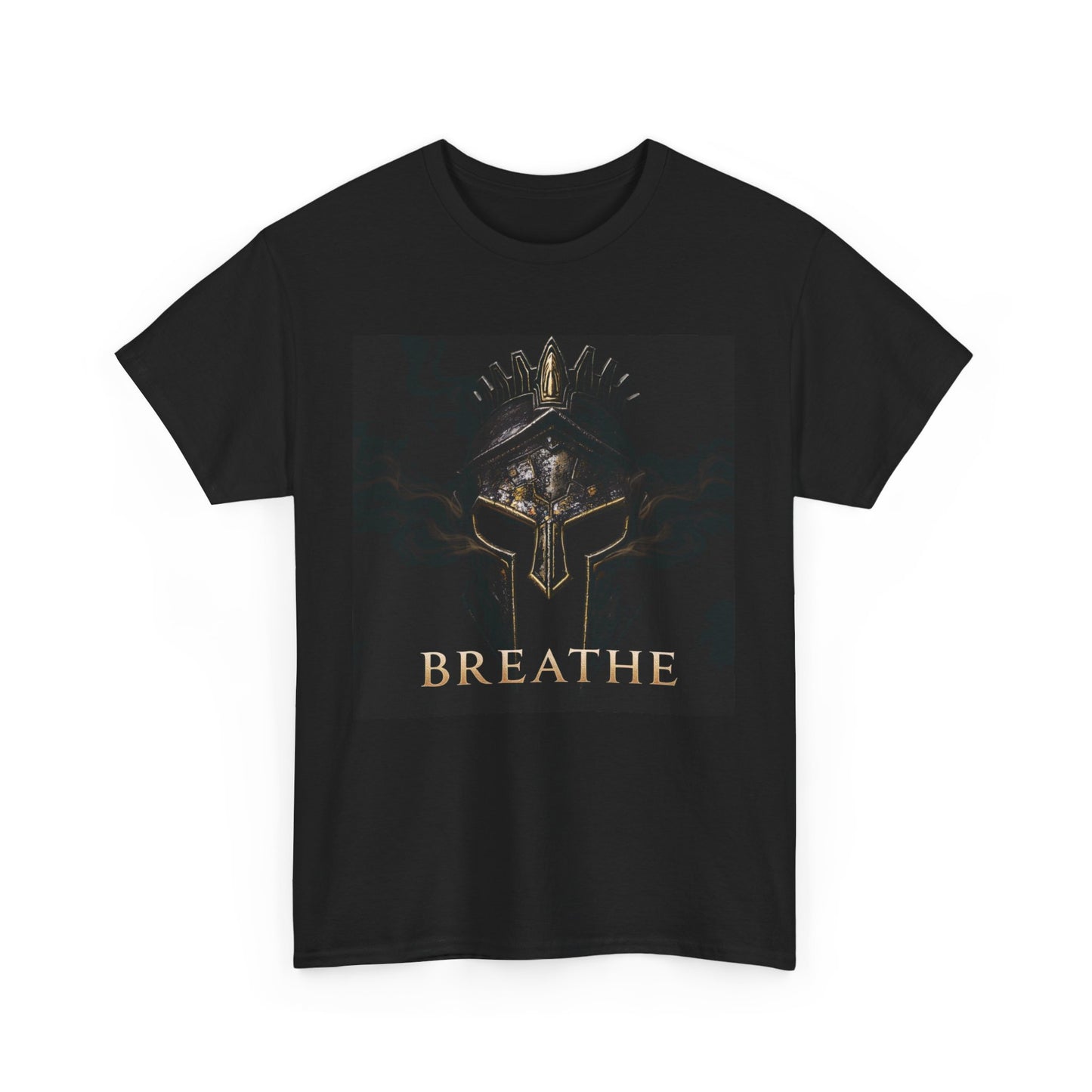 Breathe Warrior Helmet T-Shirt – Stoic Gladiator-Inspired Graphic Tee – Mindfulness & Strength Design