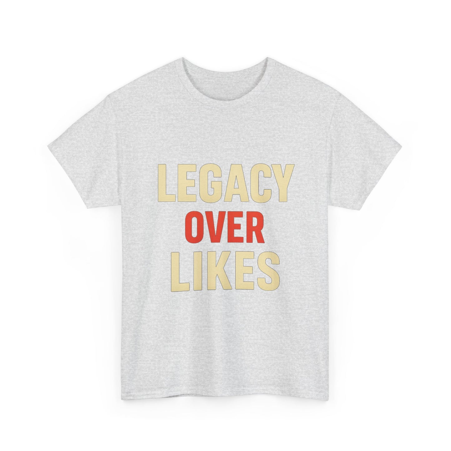 Legacy Over Likes Heavy Cotton T-Shirt, Purpose Over Popularity Motivational Tee, Classic Fit Gym Shirt