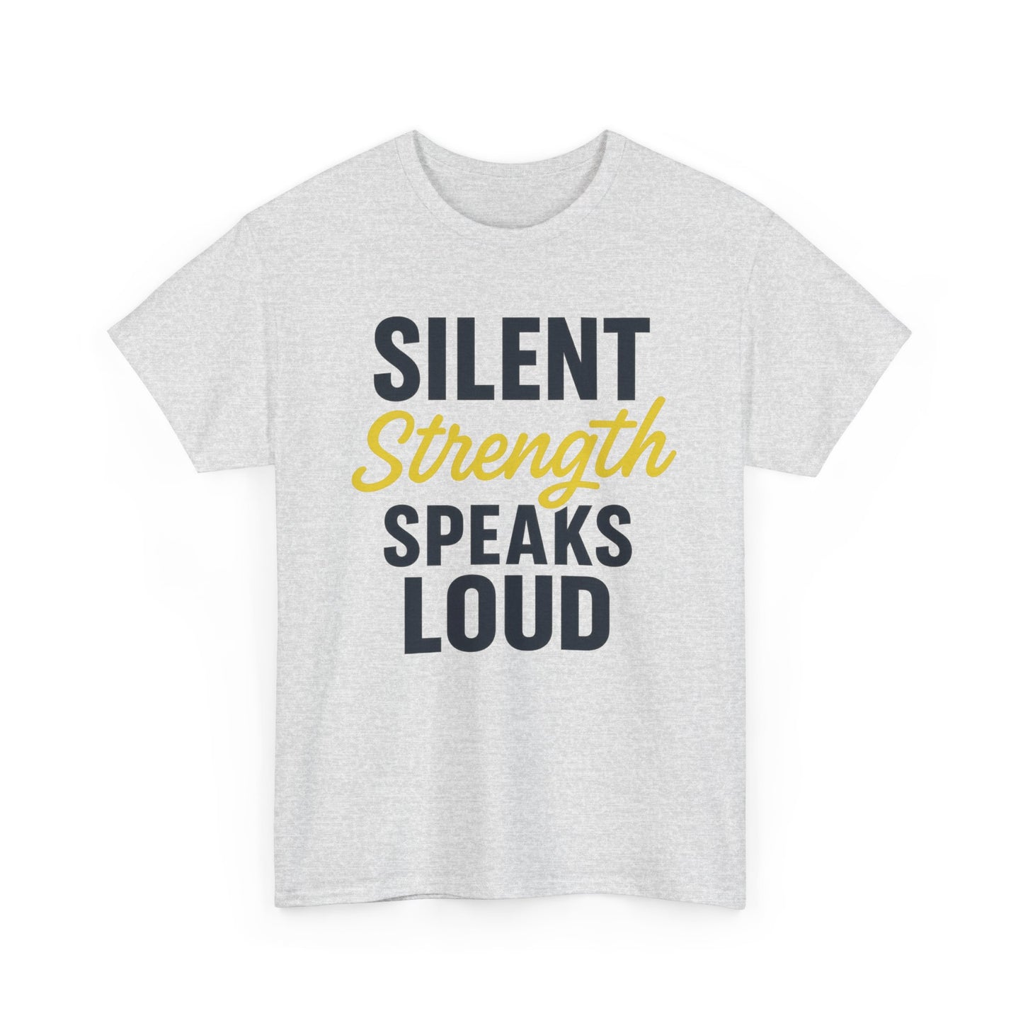 Stoic Motivational Tee, Silent Strength Heavy Cotton T-Shirt