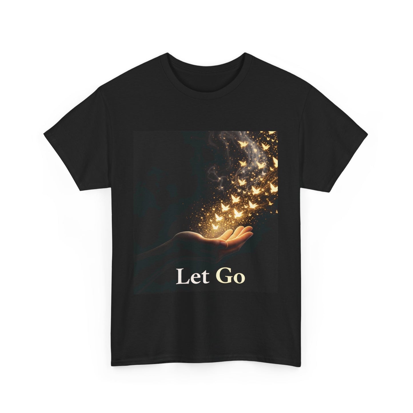 Let Go T-Shirt – Butterfly Release Graphic Tee – Stoic-Inspired Minimalist Shirt for Peace and Healing