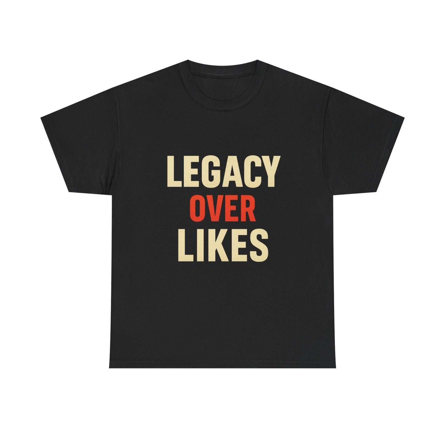Legacy Over Likes Heavy Cotton T-Shirt, Purpose Over Popularity Motivational Tee, Classic Fit Gym Shirt