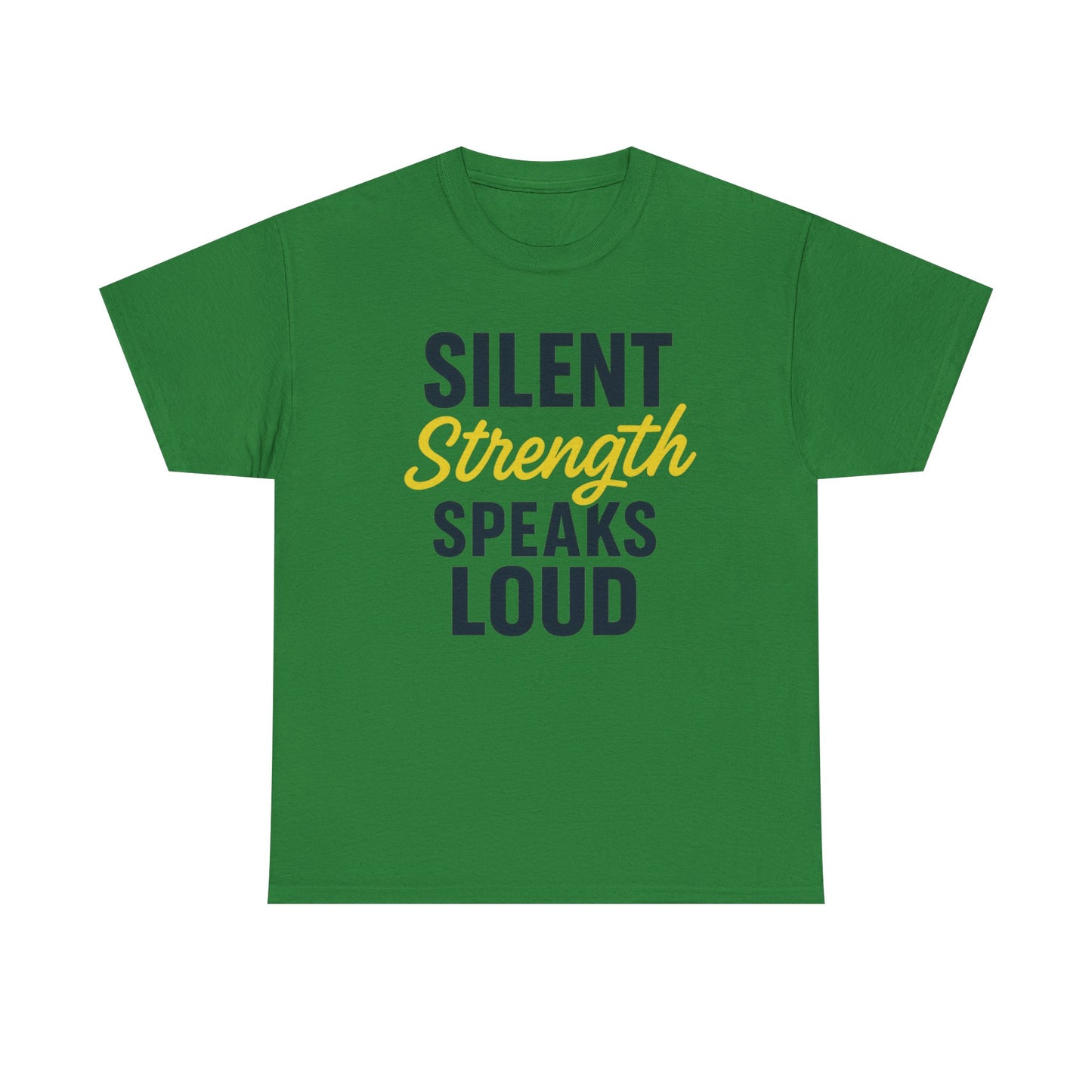 Stoic Motivational Tee, Silent Strength Heavy Cotton T-Shirt