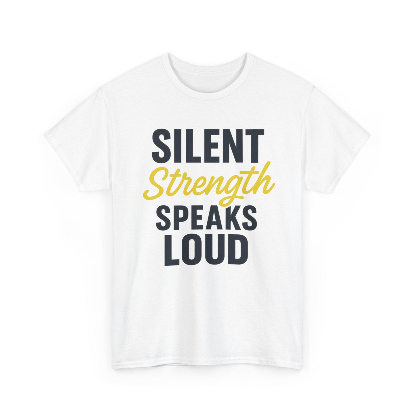 Stoic Motivational Tee, Silent Strength Heavy Cotton T-Shirt