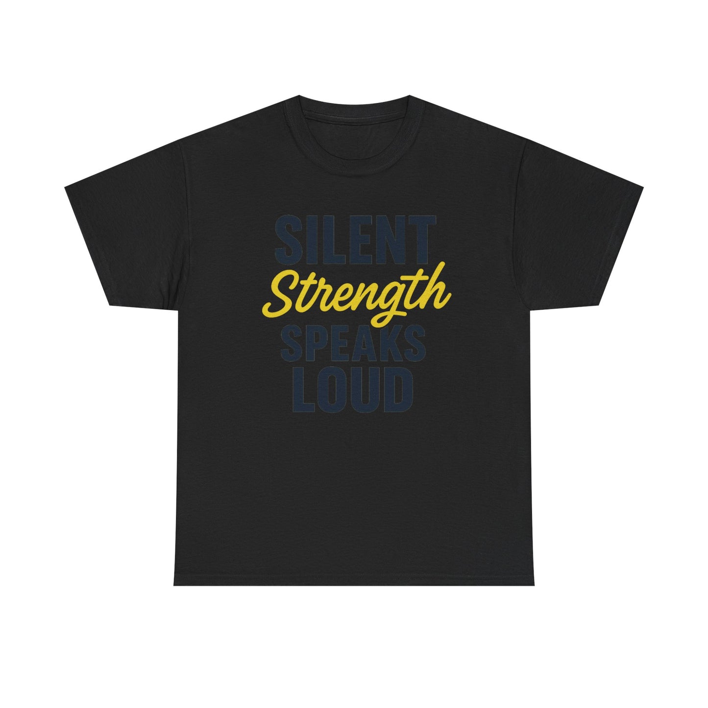 Stoic Motivational Tee, Silent Strength Heavy Cotton T-Shirt