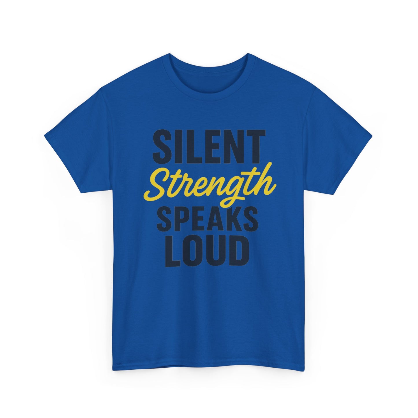 Stoic Motivational Tee, Silent Strength Heavy Cotton T-Shirt
