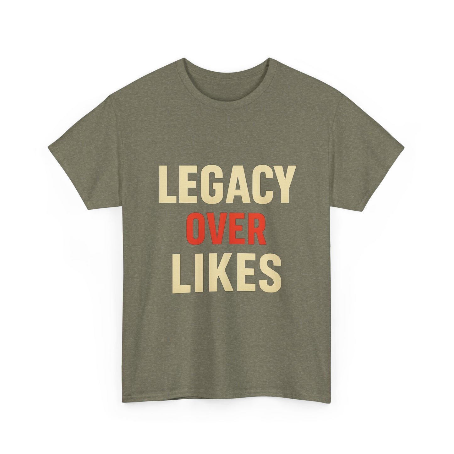 Legacy Over Likes Heavy Cotton T-Shirt, Purpose Over Popularity Motivational Tee, Classic Fit Gym Shirt