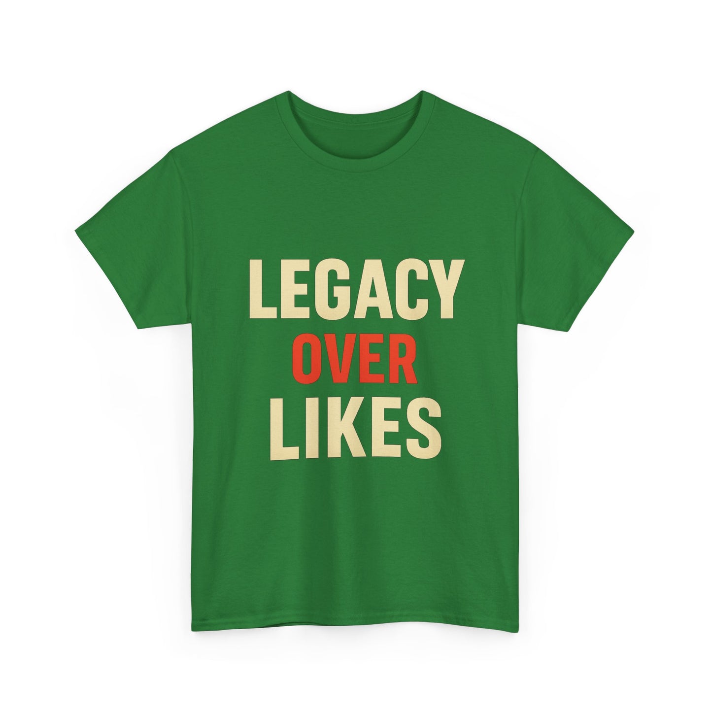 Legacy Over Likes Heavy Cotton T-Shirt, Purpose Over Popularity Motivational Tee, Classic Fit Gym Shirt
