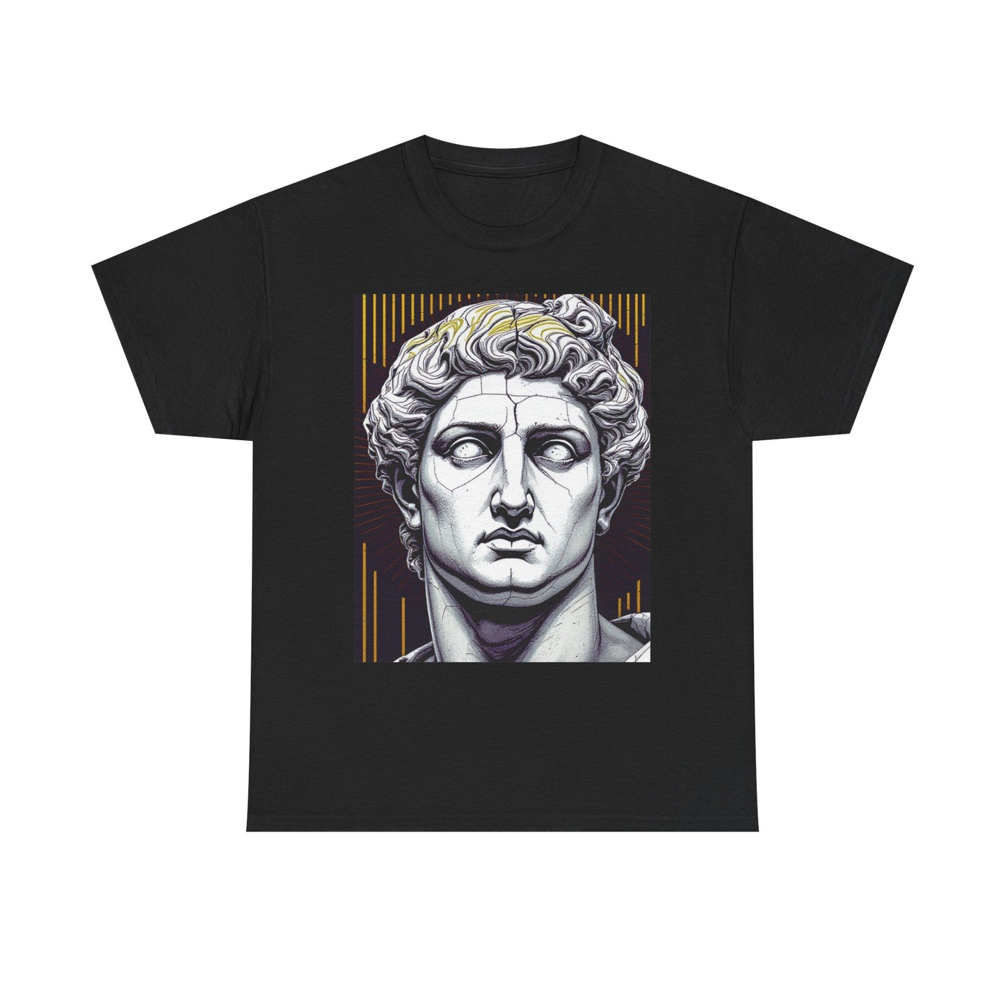 Apollo Matrix Bust T-Shirt – Ancient Greek God Statue Tee – Futuristic Marble Art Shirt for Men & Artists