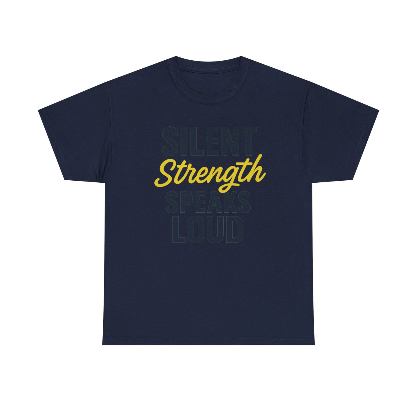 Stoic Motivational Tee, Silent Strength Heavy Cotton T-Shirt