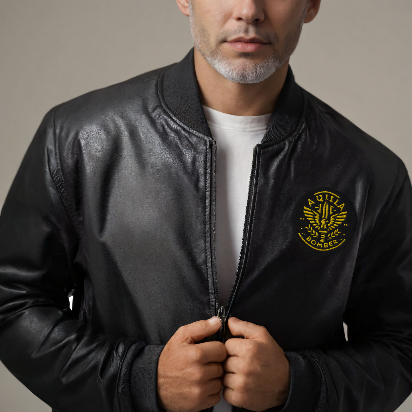 Defender Eagle insignia - Aquila Bomber Collection - Leather Bomber Jacket