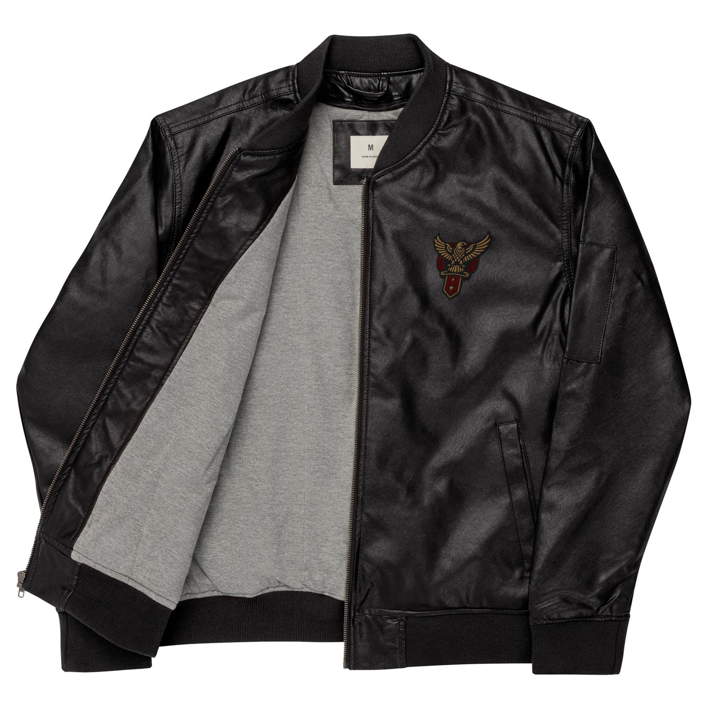 Banner Eagle insignia - Leather Bomber Jacket