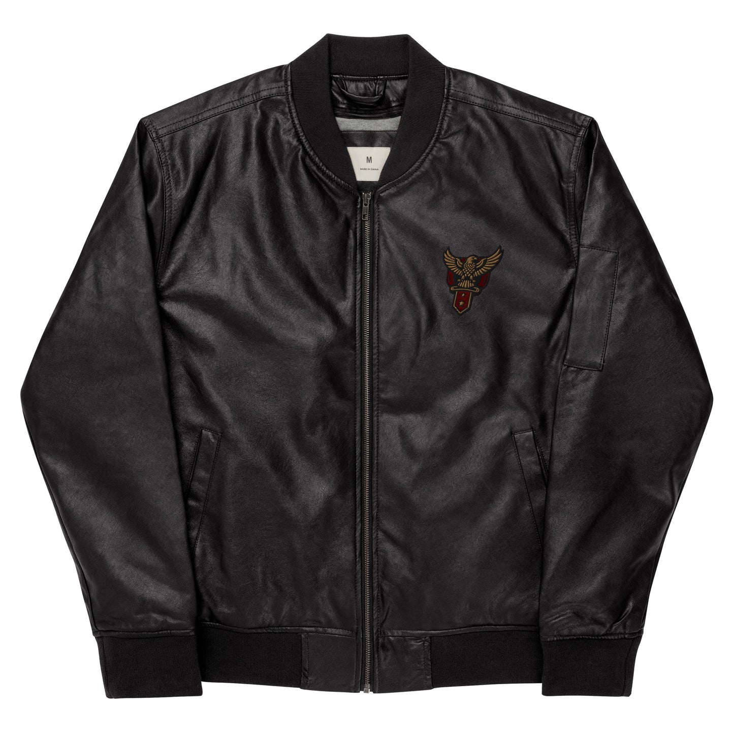Banner Eagle insignia - Leather Bomber Jacket