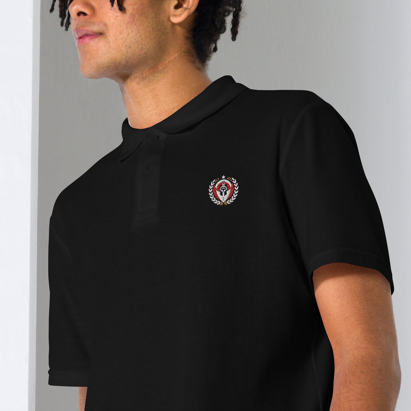 Unisex pique polo shirt - Centurion's Crest Pique Polo