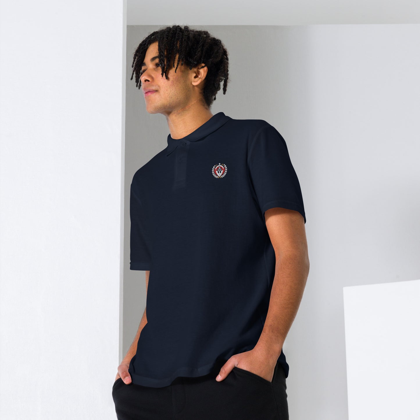 Unisex pique polo shirt - Centurion's Crest Pique Polo