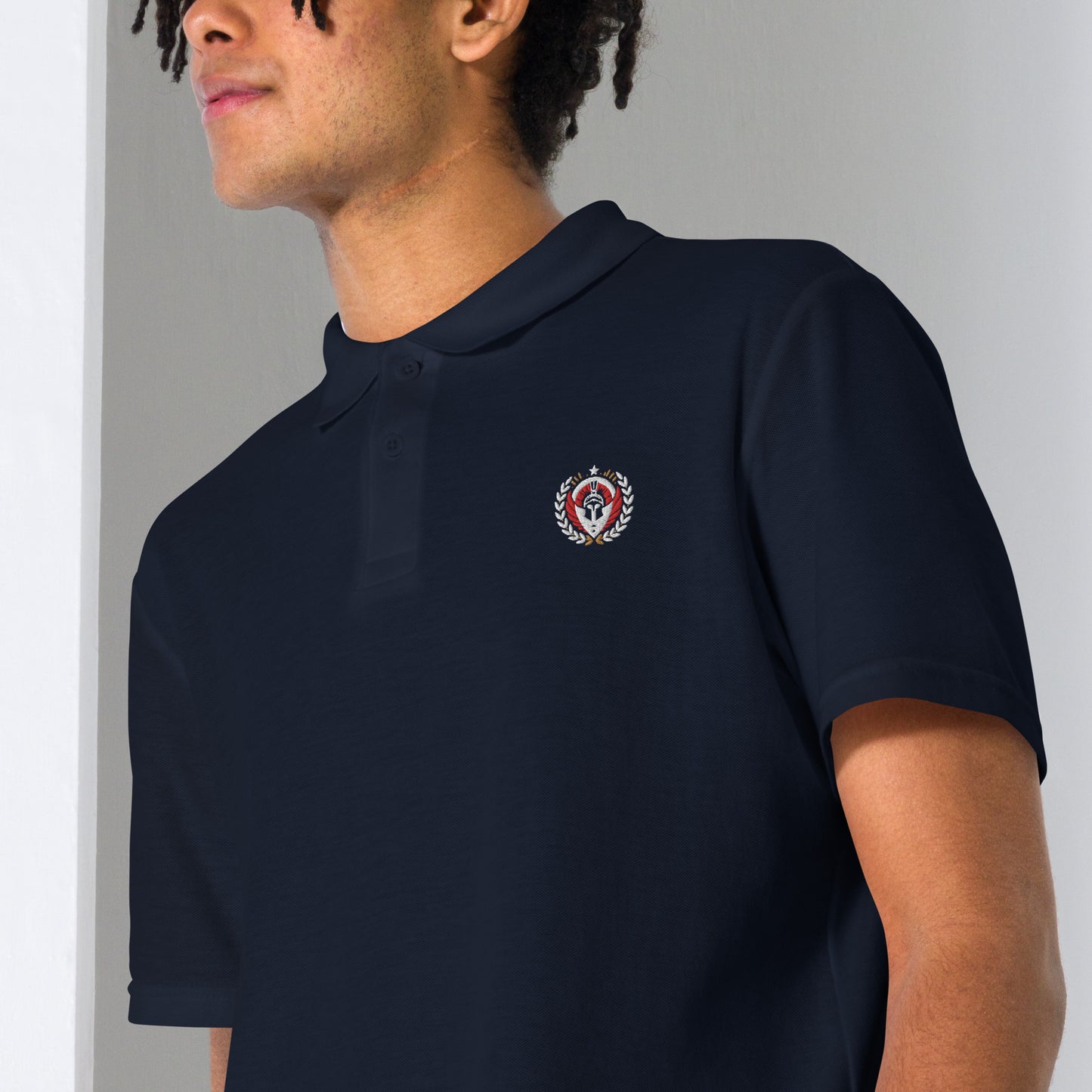 Unisex pique polo shirt - Centurion's Crest Pique Polo