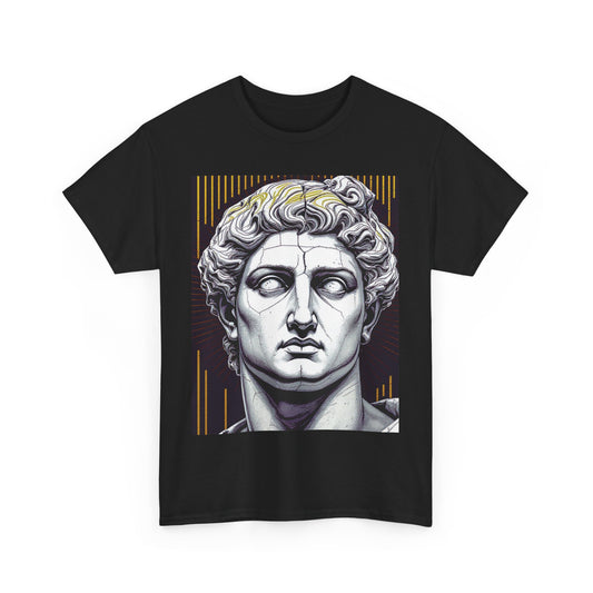 Apollo Matrix Bust T-Shirt – Ancient Greek God Statue Tee – Futuristic Marble Art Shirt for Men & Artists