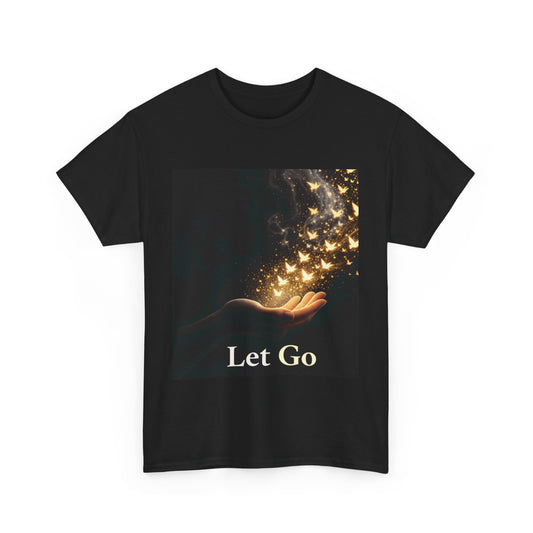 Let Go T-Shirt – Butterfly Release Graphic Tee – Stoic-Inspired Minimalist Shirt for Peace and Healing