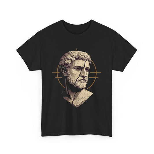 Stoic Gaze Classic T-Shirt – Roman Bust Graphic Tee for Men – Minimalist Philosopher Art Shirt