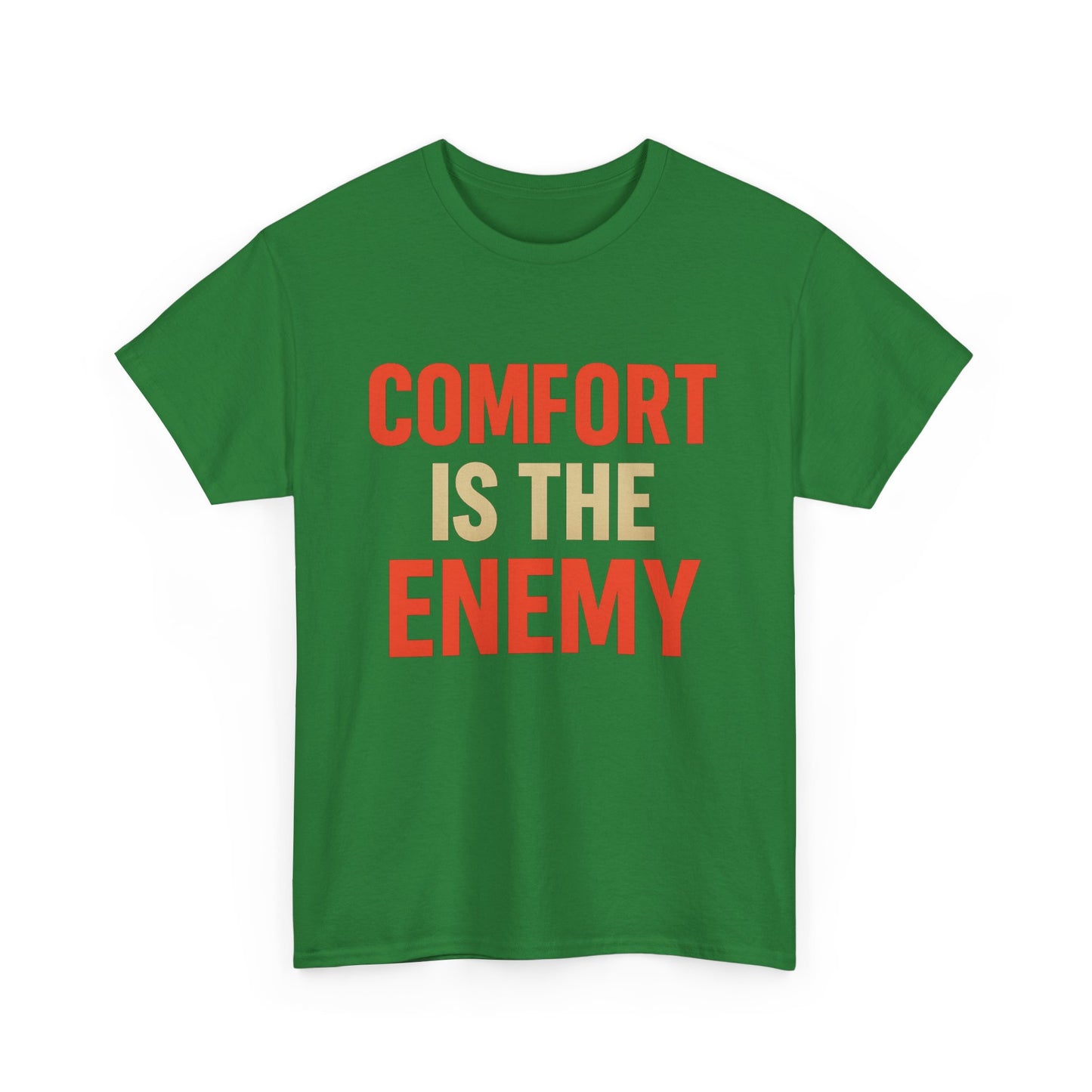 Comfort Is the Enemy Heavy Cotton T-Shirt, Motivational Gym Tee, Discipline Over Comfort Shirt, Gift for Focused Athletes